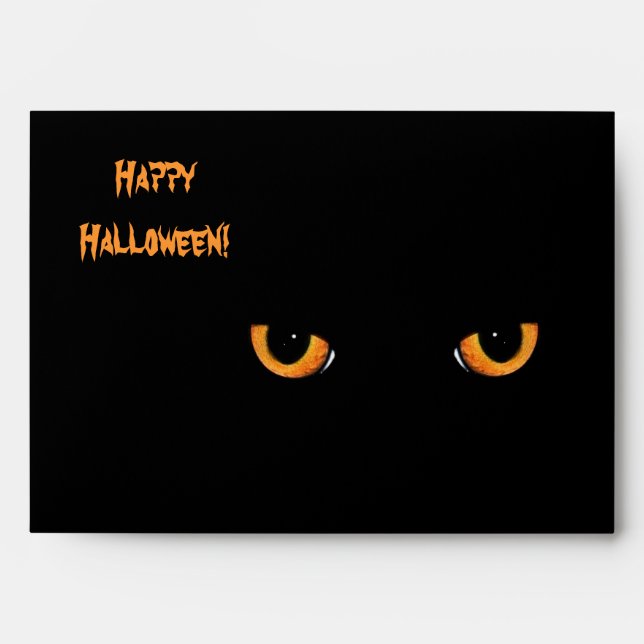 Enveloppes de la fête d'Halloween aux yeux de chat (Devant)