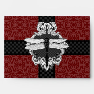 Enveloppes de libellules A7 rouge foncé