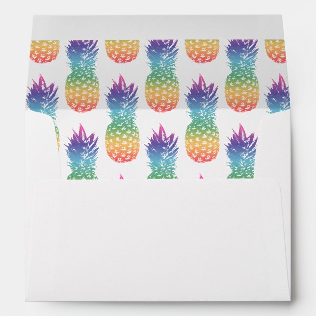Enveloppes de lin motif pour ananas tropicaux (Dos (Bas))