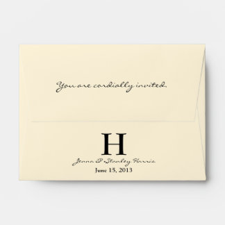 Enveloppes de Mariage A6 Cream & Black Monogram