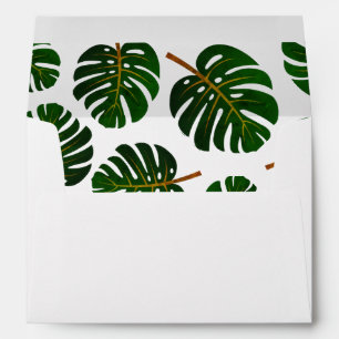 Enveloppes de mariage à motif de feuille de Monste