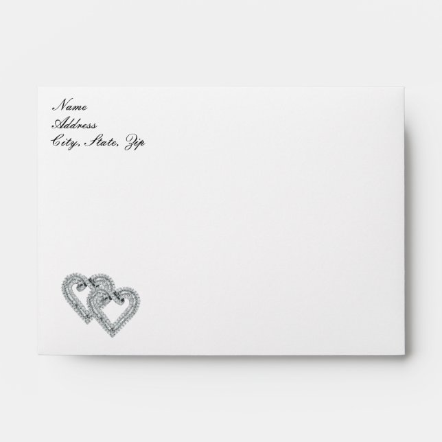 Enveloppes de Mariage blanc Coeurs (Devant)