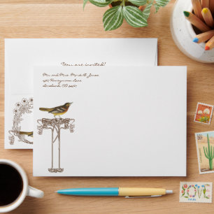 Enveloppes de Mariage Brown et Jaune Vintage d'ois