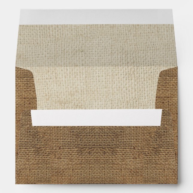 enveloppes de mariage campagnard de burlap rustiqu (Dos (Bas))