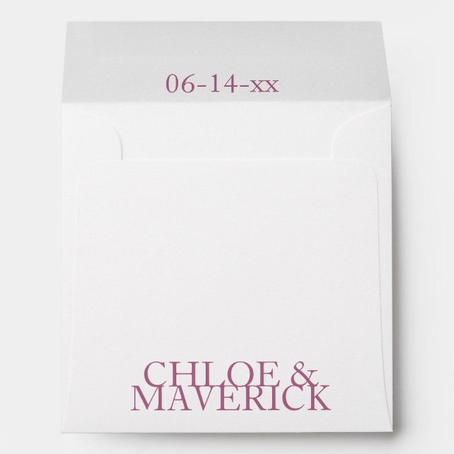 Enveloppes de Mariage Carré en gras (Dos (Bas))
