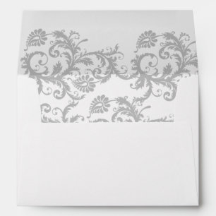 Enveloppes de Mariage damassé jaune et iris