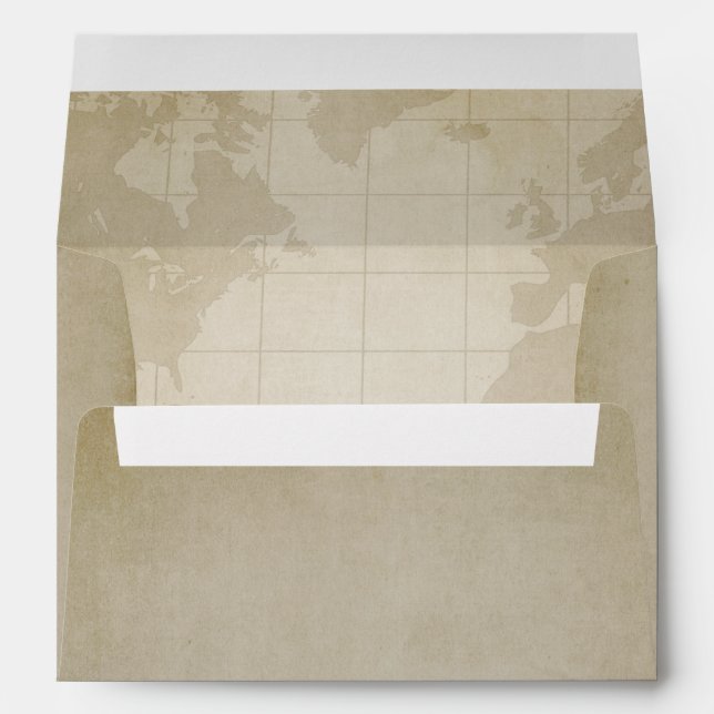 Enveloppes de Mariage de boussole marine du monde  (Dos (Bas))