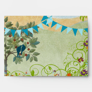 Enveloppes de Mariage de Bunting Inséparables bleu