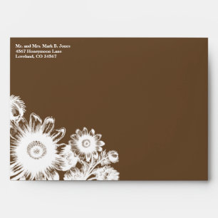 Enveloppes de Mariage de fleurs Brown profondes vi