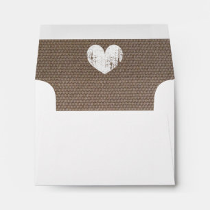 Enveloppes de mariage de ligne Burlap avec coeur r