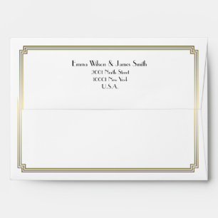 Enveloppes de Mariage d'or Art Déco Great Gatsby A