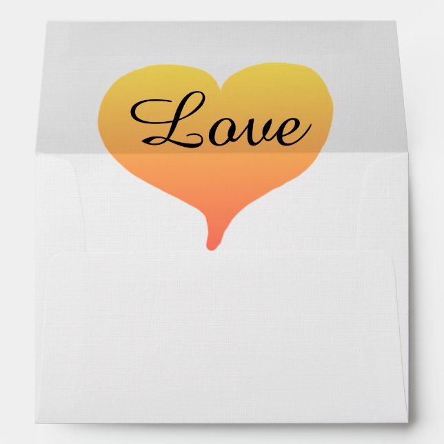 Enveloppes de Mariage du coeur du coucher du solei (Dos (Bas))