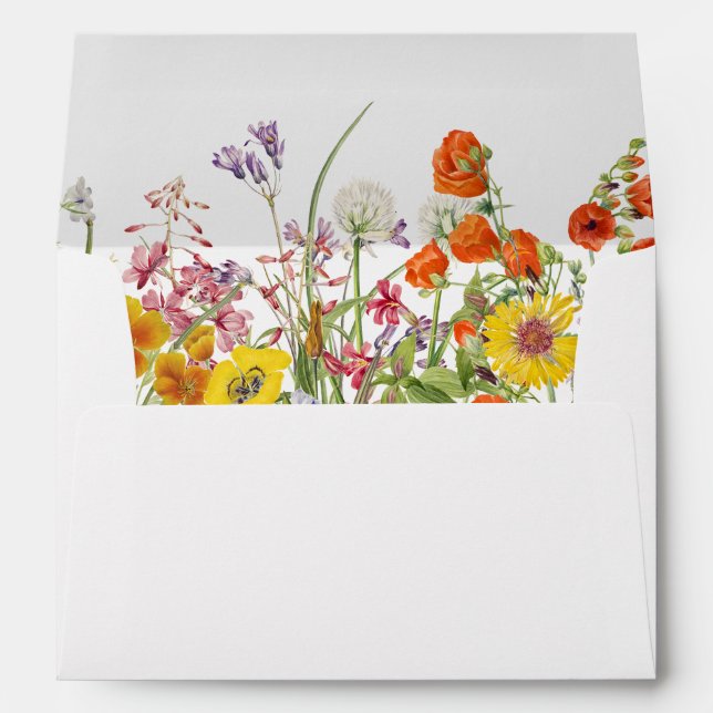 Enveloppes de Mariage fleur sauvage (Dos (Bas))