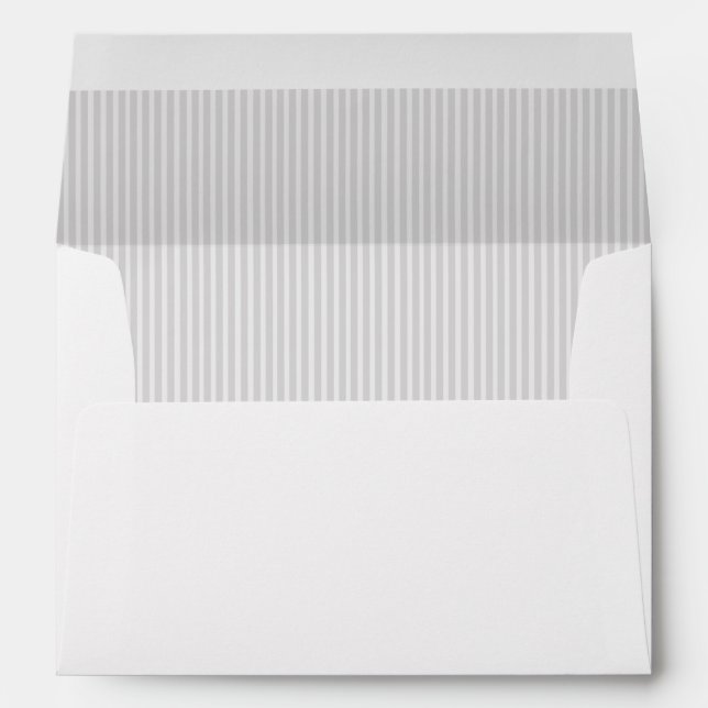 Enveloppes de Mariage gris à rayures (Dos (Bas))
