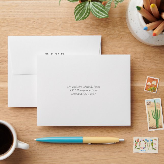 Enveloppes de Mariage gris nuage argent (Desk)