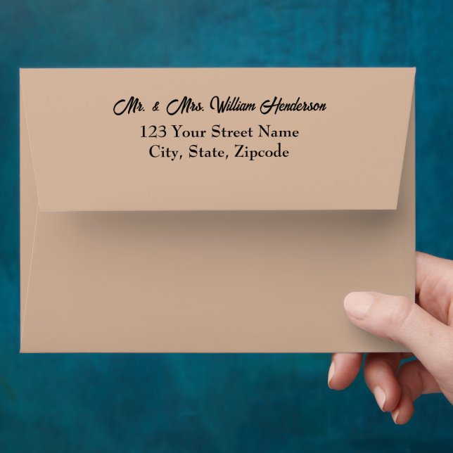 Enveloppes de Mariage Kraft Noir simples (Hand)