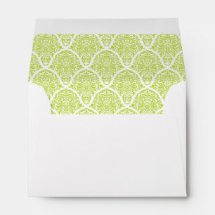 Enveloppes de Mariage laqué blanc vert citron