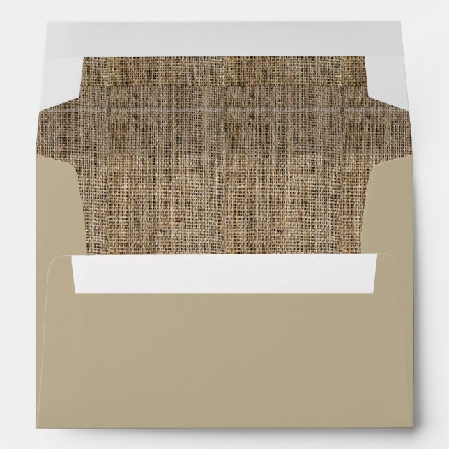 Enveloppes de Mariage Motif Burlap (Dos (Bas))