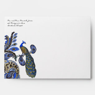 Enveloppes de Mariage Peacock de la Marine Bleue v