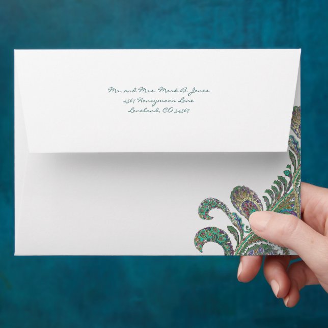 Enveloppes de Mariage Peacock vintages (Hand)