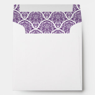 Enveloppes de Mariage pourpres blanches à damas