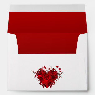 Enveloppes de Mariage Red Hearts