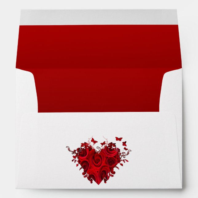 Enveloppes de Mariage Red Hearts (Dos (Bas))