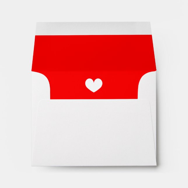 Enveloppes de mariage rouge avec petit coeur migno (Dos (Bas))