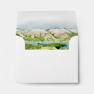 Enveloppes de Mariage Rustic Mountain Watercolor
