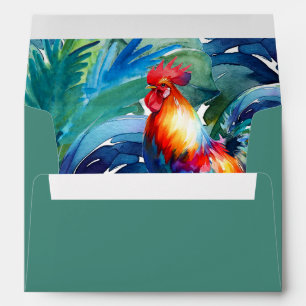 Enveloppes de Mariage vert Sol Rooster Intérieur