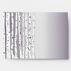 Enveloppes de Mariage violet de l'arbre à bouleau