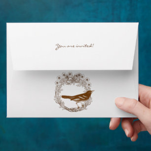 Enveloppes de Mariages Brown vintages pour la cour