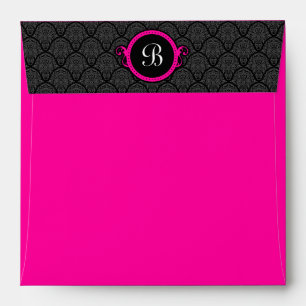 Enveloppes de monogramme carré à savon rose chaud