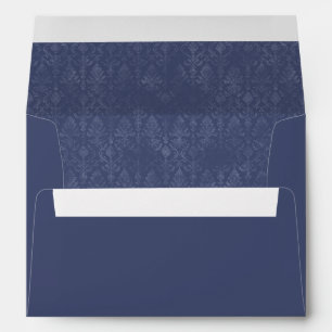 Enveloppes de motif de Damas bleu foncé