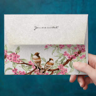 Enveloppes de Motif de fleurs roses vintages Insép