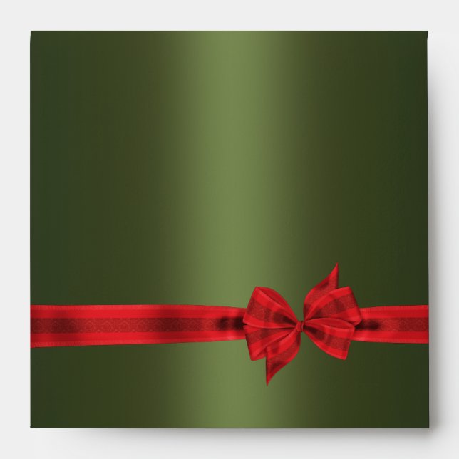 Enveloppes de Noël de la Bow verte et rouge (Devant)