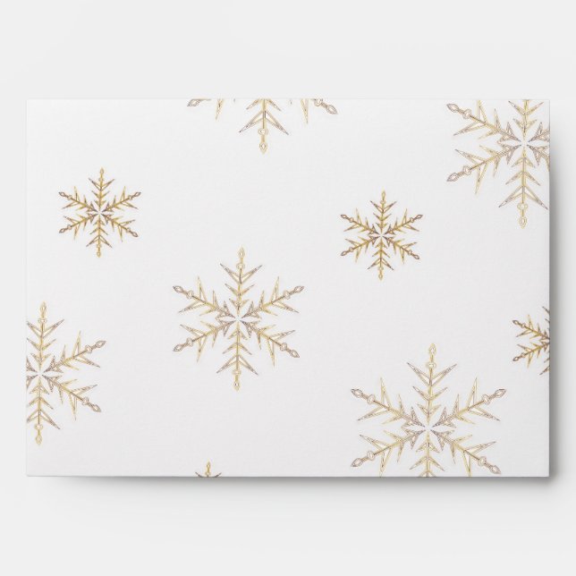 Enveloppes De Noël En Or Et Blanc Personnalisées (Devant)