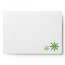 Enveloppes de Noël Green Snowflake