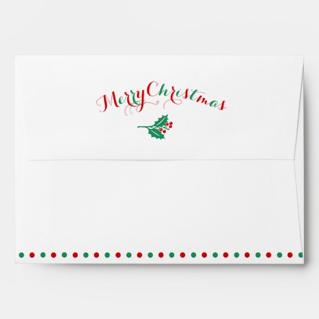Enveloppes de Noël personnalisées blanches, rouges (Dos (Haut rabat))