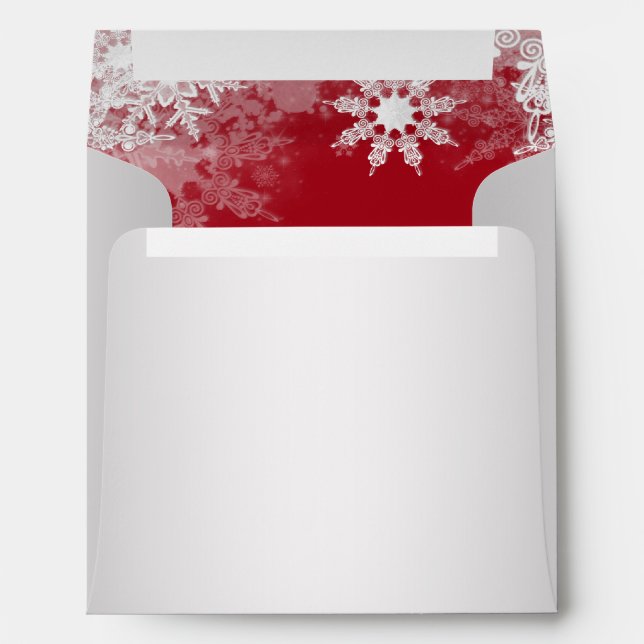 Enveloppes de Noël Red White Snowflake (Dos (Bas))