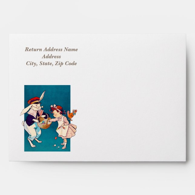 Enveloppes de Pâques vintages pour petites filles  (Devant)