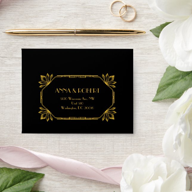 Enveloppes de réponse Art Déco Gatsby (Wedding)