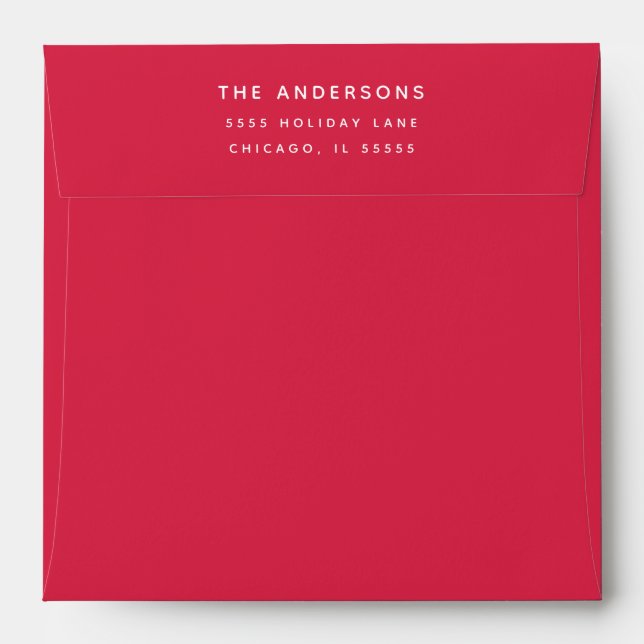 Enveloppes de vacances Red Green Modern Spruce Cus (Dos (Haut rabat))