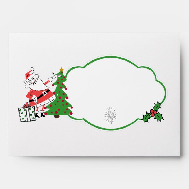 Enveloppes de vacances Retro Père Noël Ho Ho Ho Ho (Devant)