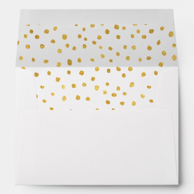 Enveloppes Délicat Pois d'or tirés à la main (Dos (Bas))