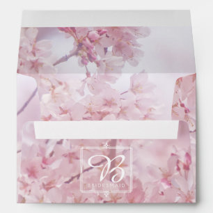 Enveloppes Demoiselle d'honneur de monogramme pâle - fleurs