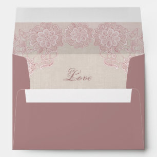 Enveloppes Dentelle fascinante de rose rose Prune-Colorée
