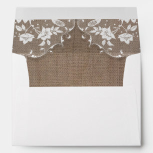 Enveloppes Dentelle Vintage et Mariage de Burlap russe