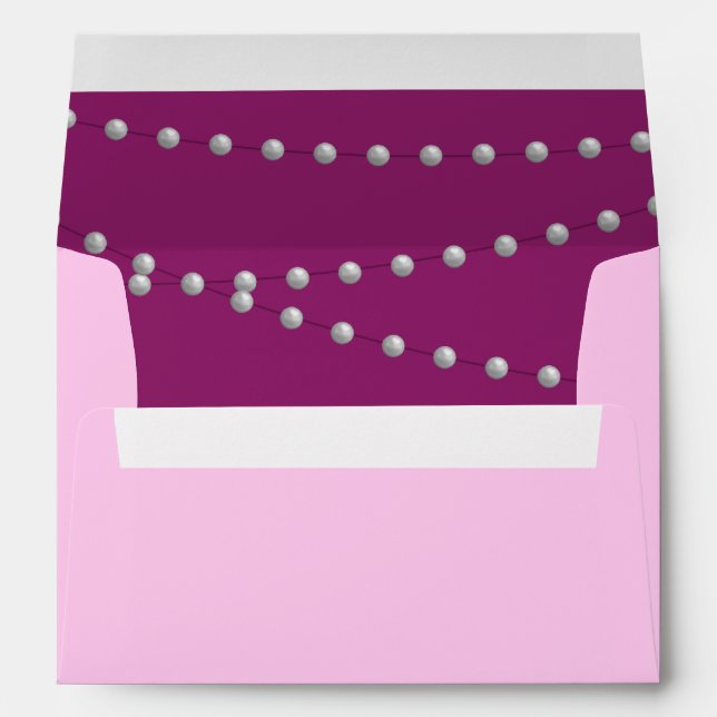 Enveloppes Des fils de perles sur l'enveloppe Magenta (Dos (Bas))