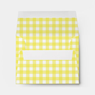 Enveloppes Design En vichy jaune et blanc